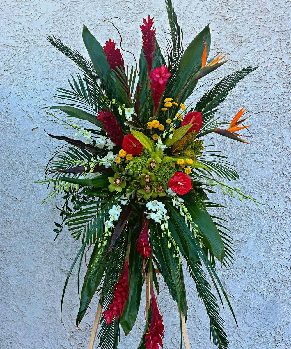 Tropical Standing Spray Mission Viejo Florist (CA) Sympathy Flowers